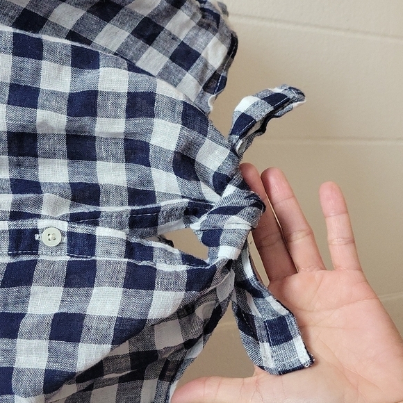 Old Navy Size Small Short Sleeve Button-Down Shirt tie front - Picture 6 of 8